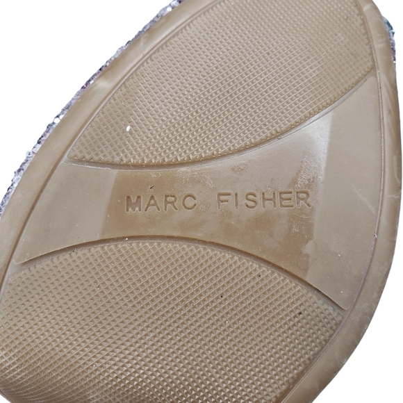 Marc Fisher | Harpy Silver Pink Ombre Glitter Peep Toe Platform Heels Women's 9 - Picture 12 of 13